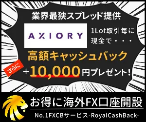 FXRoyalCashBack経由でAXIORYに登録